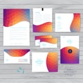 Vector corporate identity, wave pattern. Abstract backdrop.Geometric banner design template. Brand, visualization, corporate Royalty Free Stock Photo