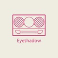 Vector cosmetic eyeshadow thin line icon.