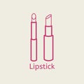 Vector cosmetic lipstick line icon.