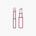 Vector cosmetic lipstick line icon.