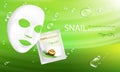 Vector cosmetic mask with snail slime, sachet