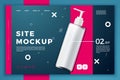 Vector cosmetic pump bottle modern site template