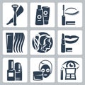 Vector cosmetology icons set