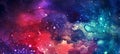 Vector cosmic illustration. Beautiful colorful space background. Watercolor Cosmos