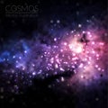 Vector cosmos illustration with stars and galaxy