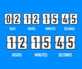 Countdown clock counter timer. UI app digital count down circle board meter with circle time pie diagram. Royalty Free Stock Photo