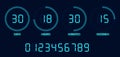 Vector countdown timer with all numbers Royalty Free Stock Photo