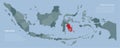Vector country Indonesia map and province Sulawesi