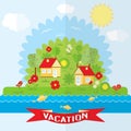 Vector countryside illustration in flat style