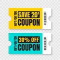 Vector coupon discount isolated.