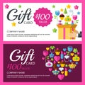 Vector coupon or voucher background template. Box with colorful