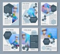 Vector cover business brochure Scientists in lab concept in A4 layout.