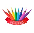 Vector Cover with colorful pencils Royalty Free Stock Photo