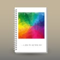 Vector cover of diary with ring spiral binder - format A5 - layout brochure concept - full color spectrum colored with Royalty Free Stock Photo