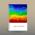 Vector cover of diary with ring spiral binder - format A5 - layout brochure concept - rainbow colored with full color Royalty Free Stock Photo