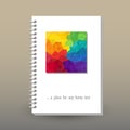 Vector cover of diary or notebook with ring spiral binder layout brochure concept - full color rainbow spectrum - p Royalty Free Stock Photo