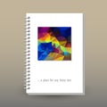Vector cover of diary or notebook with ring spiral binder layout brochure concept - multi colored with