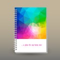 Vector cover of diary with ring spiral binder - format A5 - layout brochure concept - full color spectrum colored with Royalty Free Stock Photo