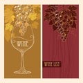 Vector cover of Wine list for bar and restaurant with grape Royalty Free Stock Photo