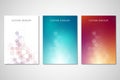 Vector covers or brochure for medicine, science and digital technology. Geometric abstract background with hexagons Royalty Free Stock Photo