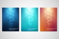 Vector covers or brochure for medicine, science and digital technology. Geometric abstract background with hexagons Royalty Free Stock Photo