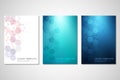 Vector covers or brochure for medicine, science and digital technology. Geometric abstract background with hexagons Royalty Free Stock Photo