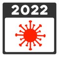 2022 Covid Calendar Page Vector Flat Icon