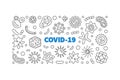 Vector COVID-19 China Coronavirus outline horizontal banner