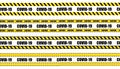 Vector covid-19 precaution seamless tapes, yellow and black color, dangerous sign, coronavirous