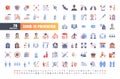 Vector of 78 Covid-19 Prevention Gradient Flat Icons. Coronavirus, Social Distancing, Quarantine, Stay Home. 64x64 Pixel Royalty Free Stock Photo