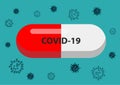 Vector of Covid-19 virus Capsule Medicine