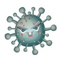 Vector covid-19 virus novel coronavirus 2019-nCoV cartoon character isolated on white background. My name is coronavirus