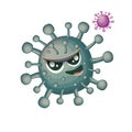 Vector covid-19 virus novel coronavirus 2019-nCoV cartoon character isolated on white background. My name is coronavirus