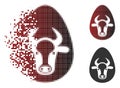 Destructed Pixel Halftone Cow Egg Icon Royalty Free Stock Photo