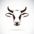 Vector of a cow head design on white background. Farm Animal. Royalty Free Stock Photo