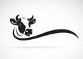 Vector of cow head design on white background, Farm animal. Royalty Free Stock Photo