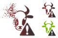 Damaged Pixel Halftone Cow Warning Icon Royalty Free Stock Photo