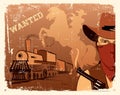 Vector cowboy andlocomotive. Western