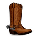 Vector cowboy boot brown design