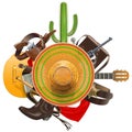 Vector Cowboy Concept with Sombrero