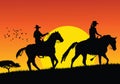 Vector cowboys Royalty Free Stock Photo