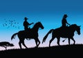 Vector cowboys Royalty Free Stock Photo