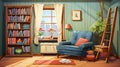 Vector cozy room interior