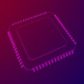Vector CPU wireframe Royalty Free Stock Photo