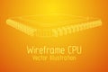 Vector CPU wireframe Royalty Free Stock Photo