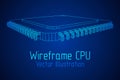 Vector CPU wireframe Royalty Free Stock Photo