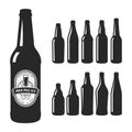 Vector craft beer silhouettes Royalty Free Stock Photo