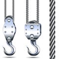 Vector Crane Hooks and Steel Rope