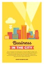 Vector creative colorful illustration of modern city in the brig