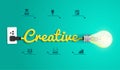 Vector creative concept with light bulb idea Royalty Free Stock Photo